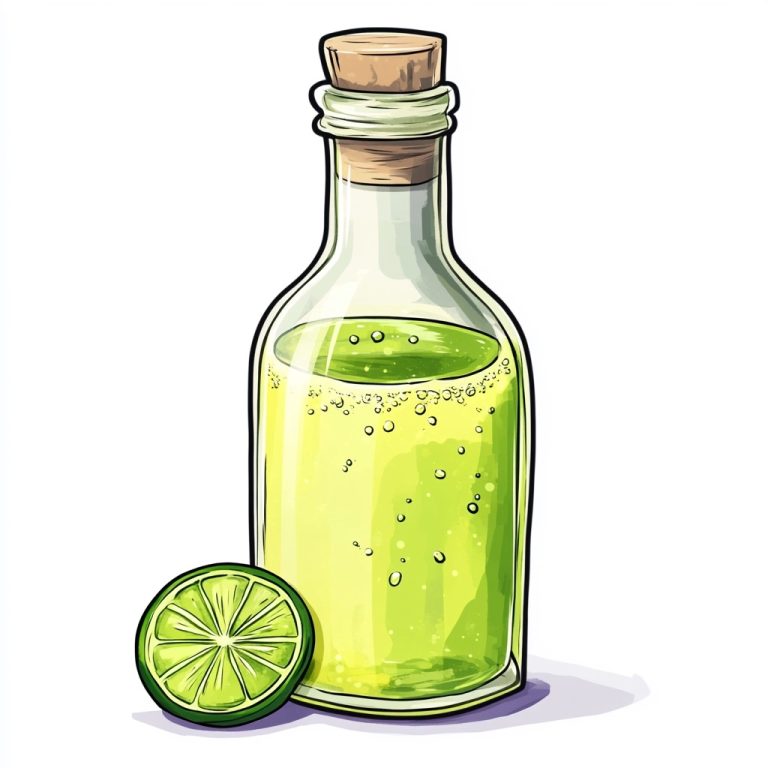 Cartoony Lime Juice Bottle