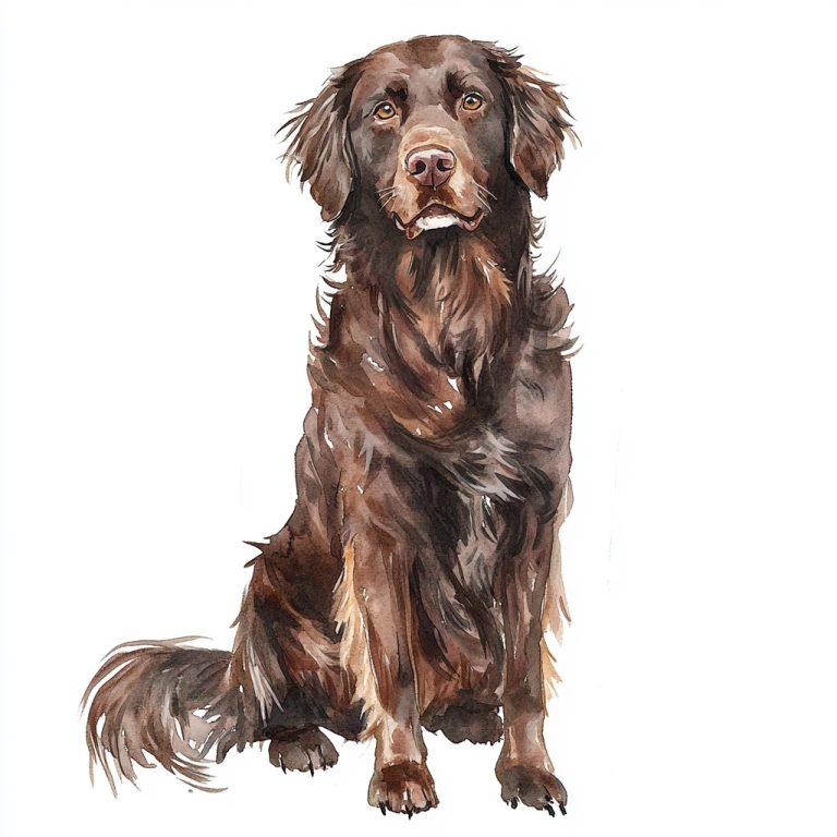 Charming Portrait of a Fluffy Chocolate Brown Golden Retriever Gazing at the Viewer