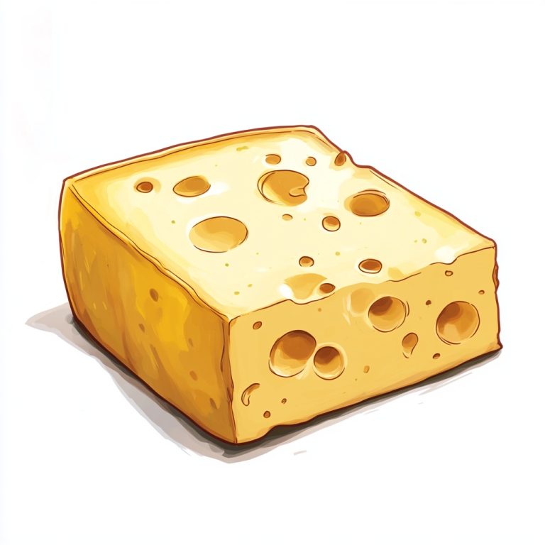 Cheese Illustration in Mana Style