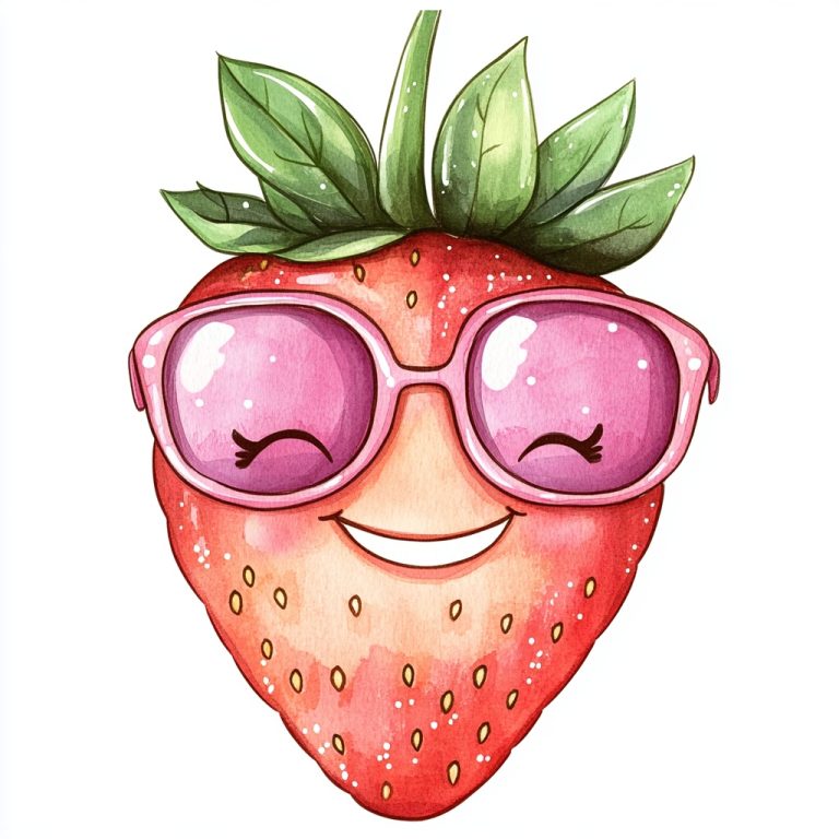 Chibi Glittery Strawberry Clipart