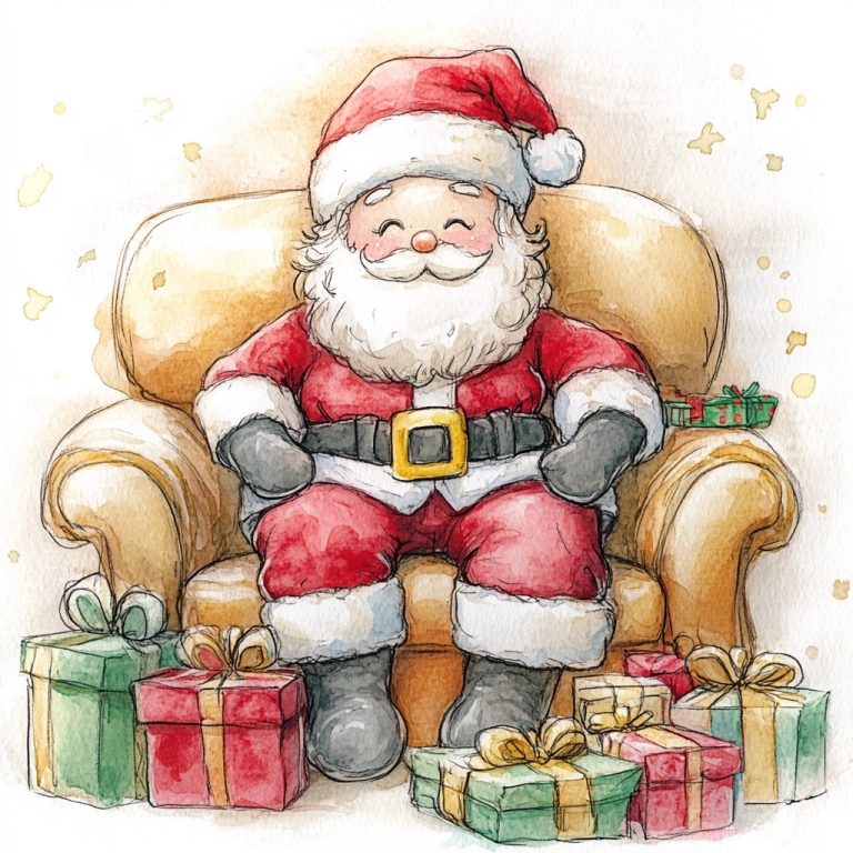 Chibi Santa on Couch