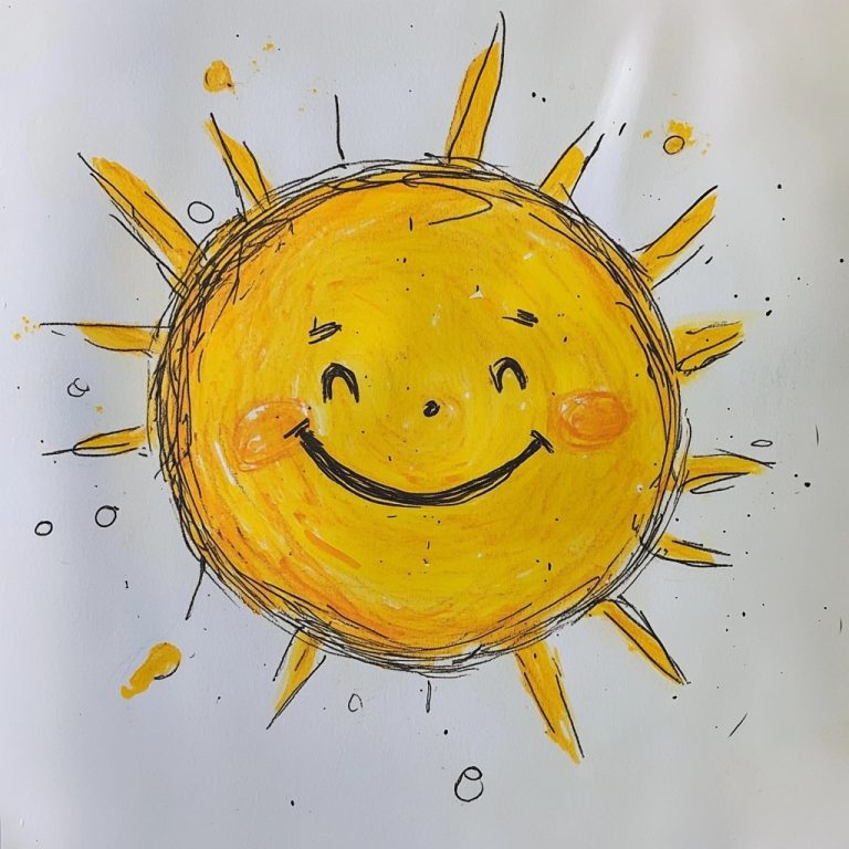 Childlike Hand Drawn Sun