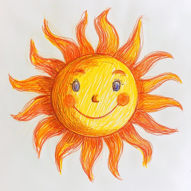 Childs Colored Pencil Sun