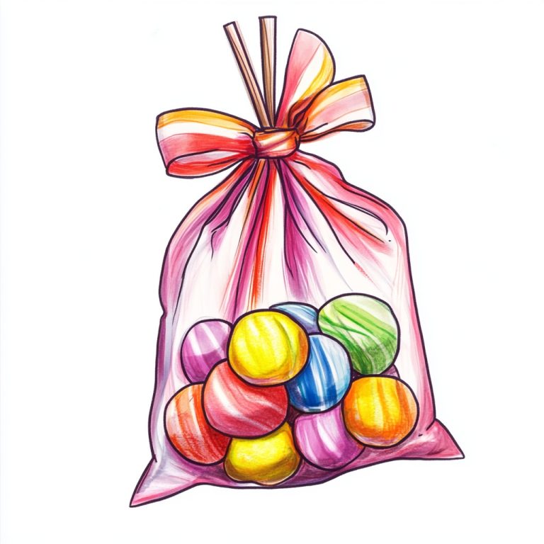 Childs Flat Lolly Bag Drawing