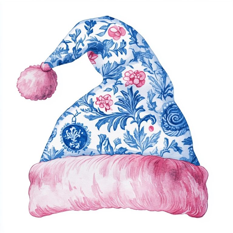 Chinoiserie Santa Hat Illustration