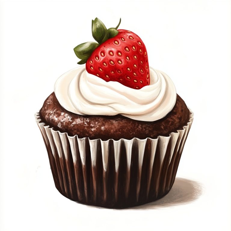 Chocolate Muffin with Strawberry Cream