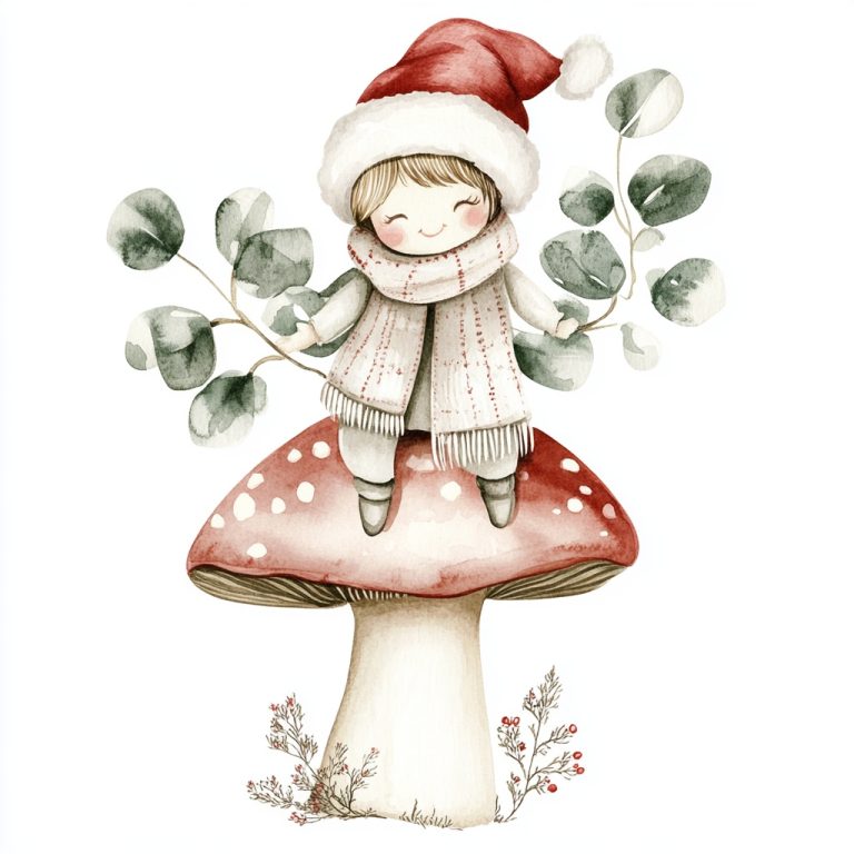 Christmas Fairy Watercolor Illustration