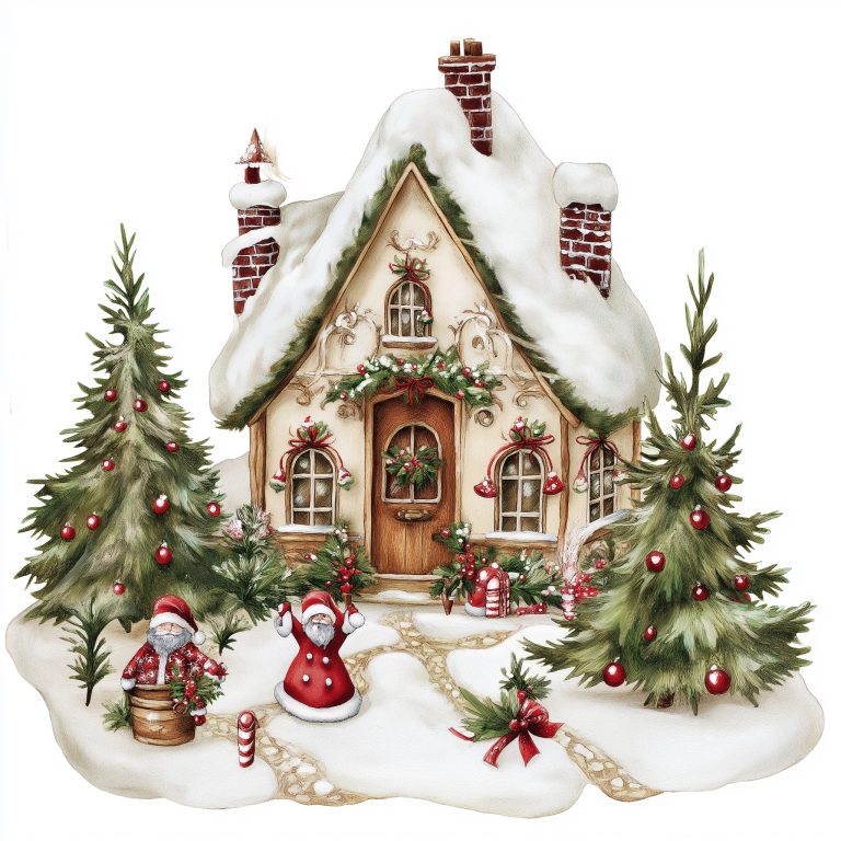 Christmas House Clipart Design