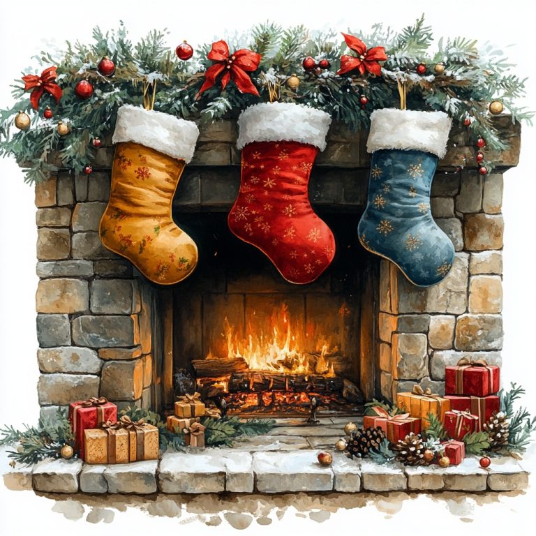 Christmas Stockings Clipart Display