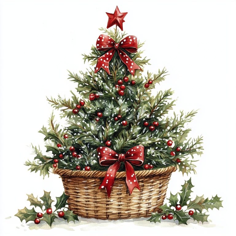 Christmas Tree in Basket