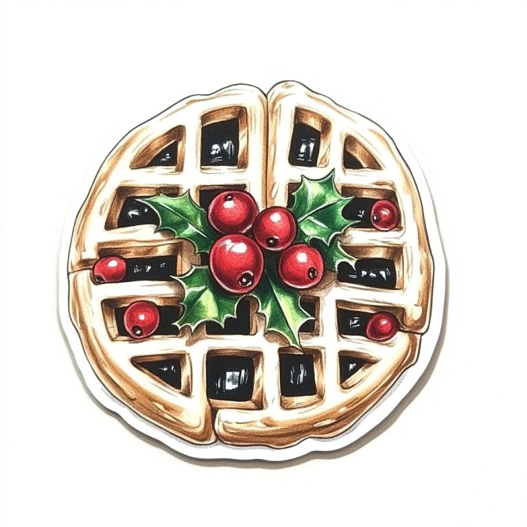 Christmas Waffle Sticker Art