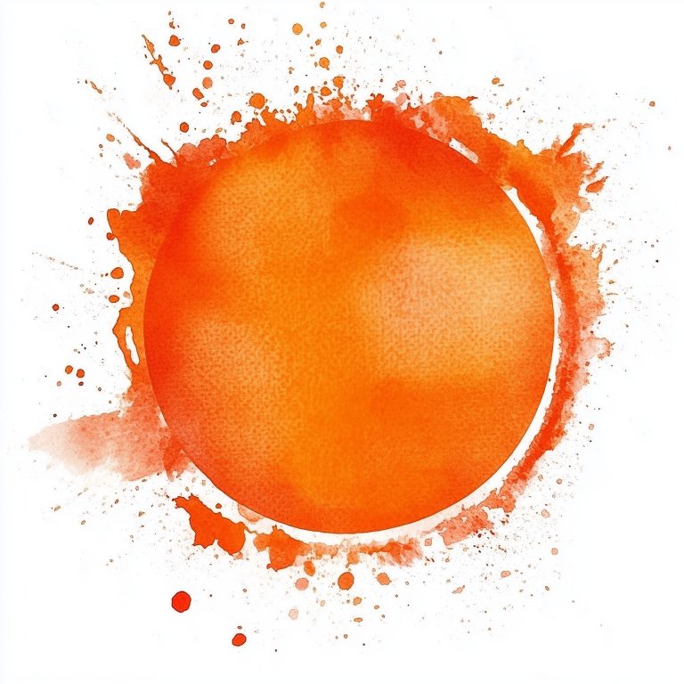 Circular Orange Watercolor Splash 1