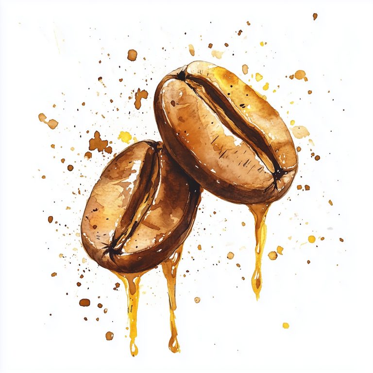 Coffee Beans Ink Illustration