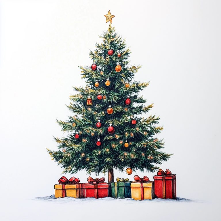 Colored Pencil Christmas Tree