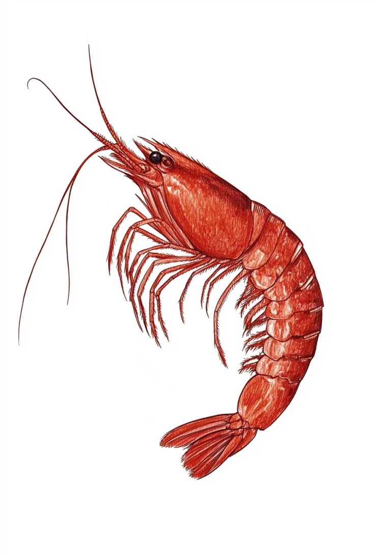 Colored Pencil Red Shrimp