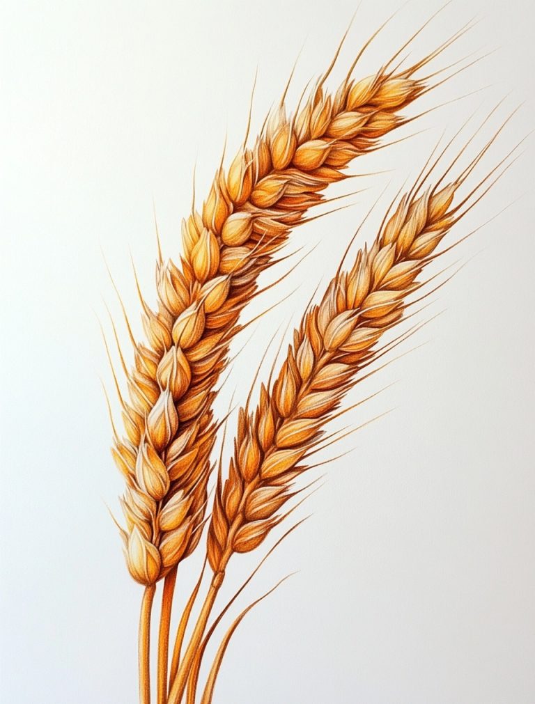 Colored Pencil Wheat Illustration