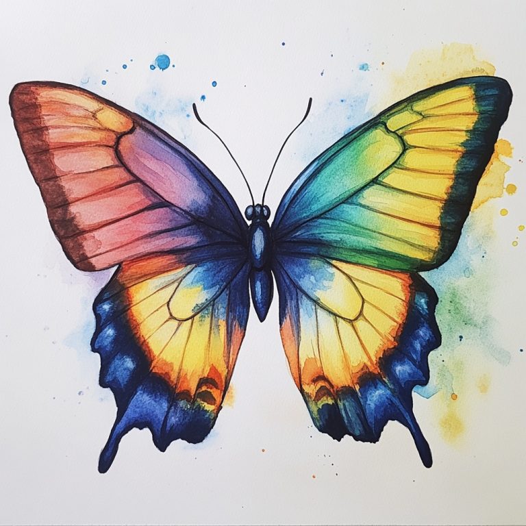 Colorful Butterfly Watercolor