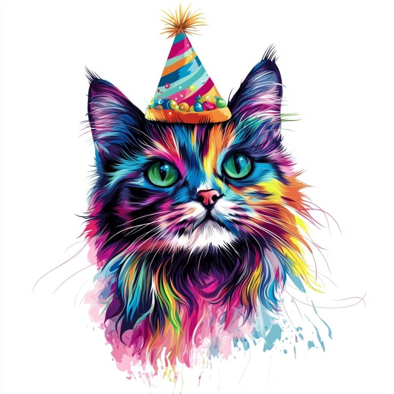 Colorful Cat Clipart Design