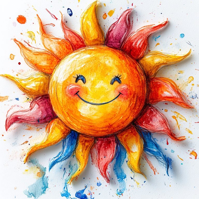 Colorful Childlike Sun