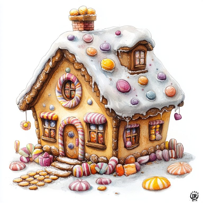 Colorful Gingerbread House Clipart