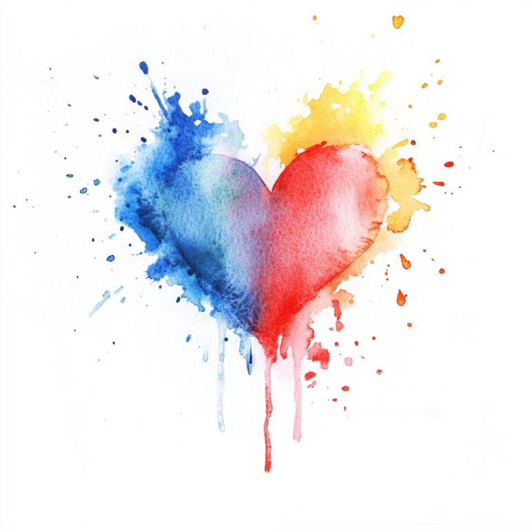 Colorful Love Watercolor Splashes