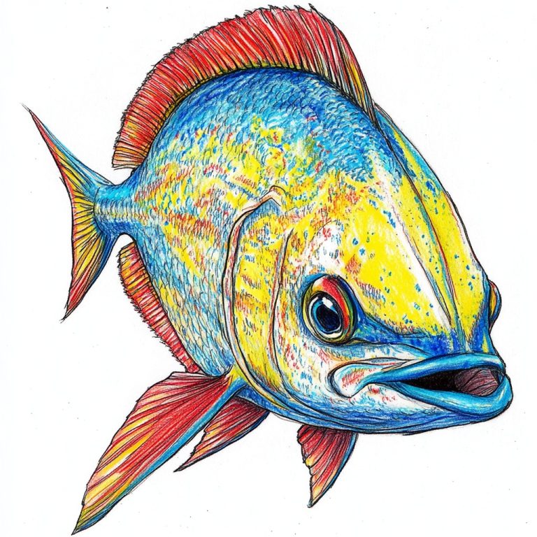 Colorful Mahi Mahi Illustration