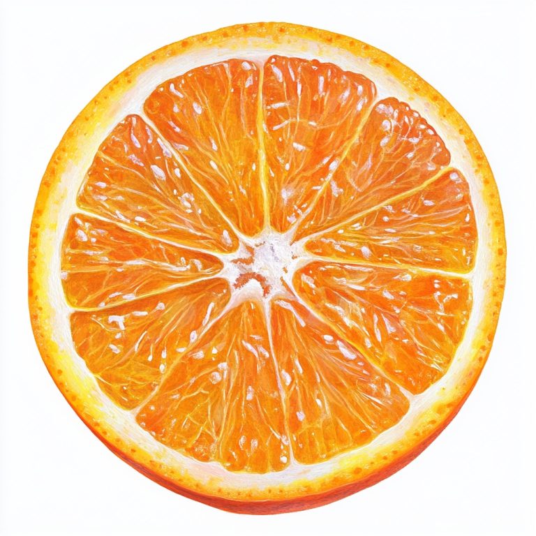 Colorful Mandarin Slice Illustration