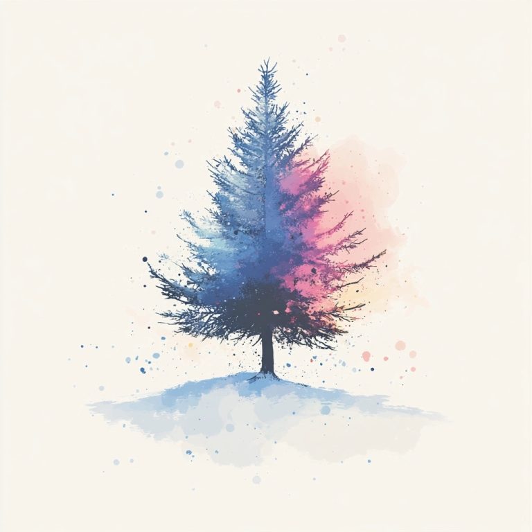 Colorful Minimalist Pine Tree