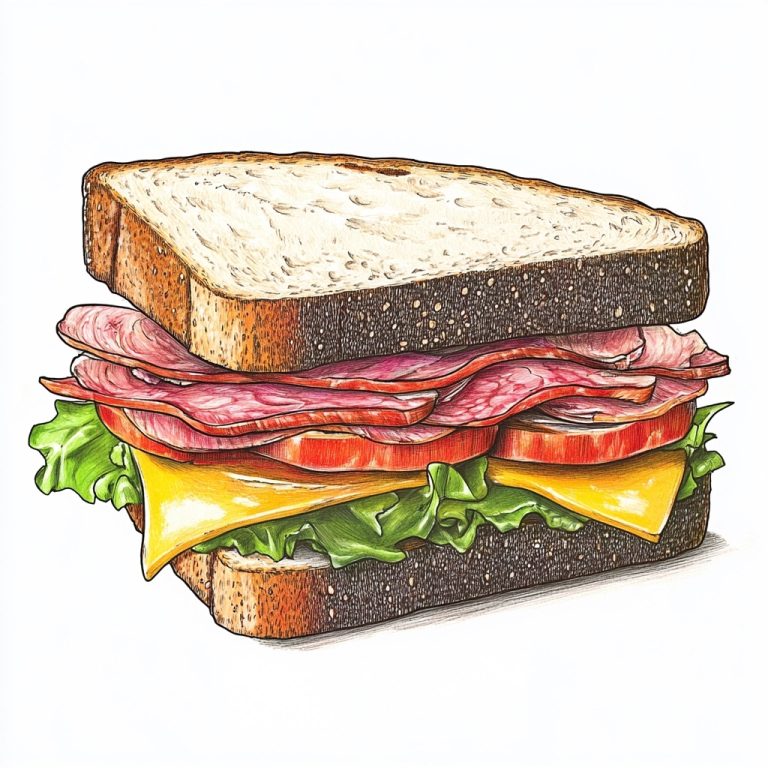 Colorful Pencil Pastrami Icon