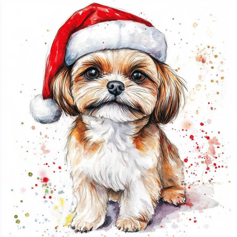 Colorful Shih Tzu Watercolor