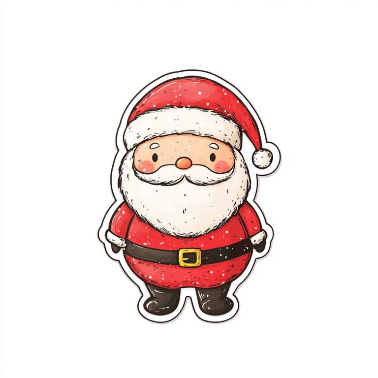 Colorful Simplified Santa Stickers