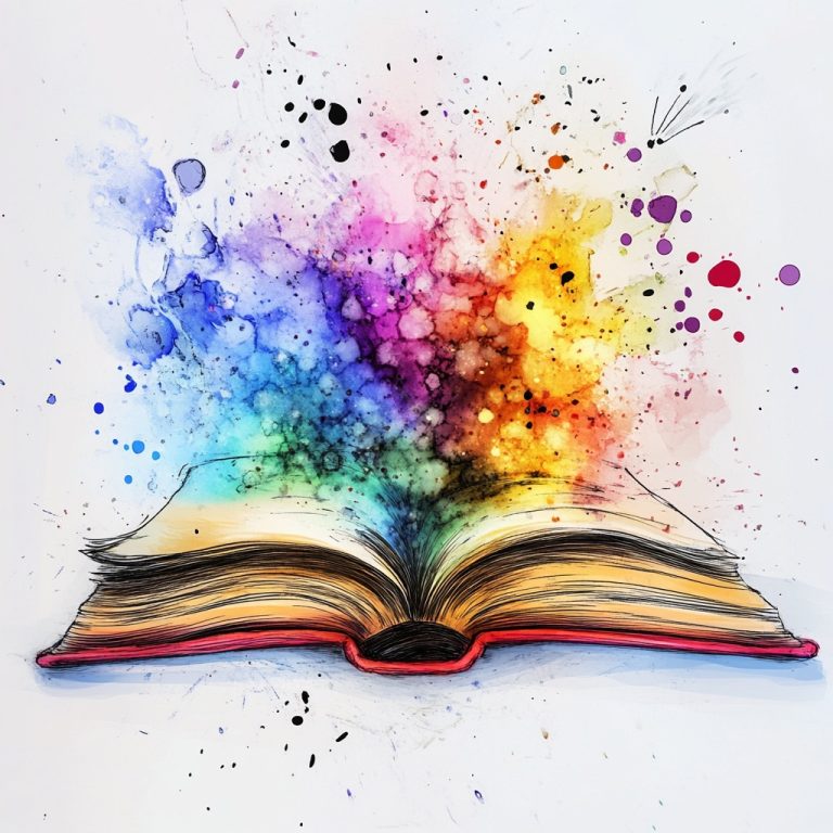 Colorful Sketch of Book