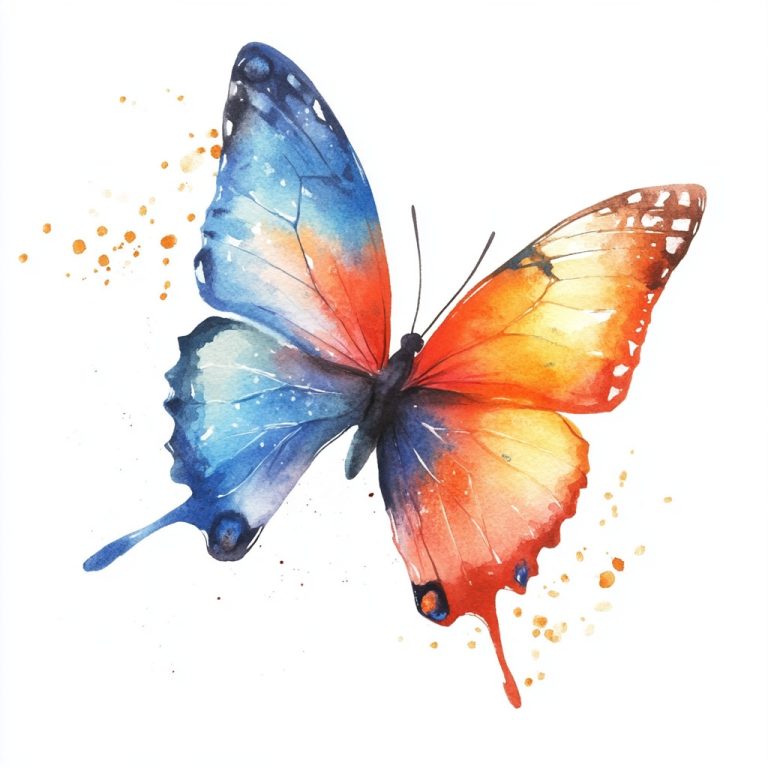 Colorful Watercolor Butterfly