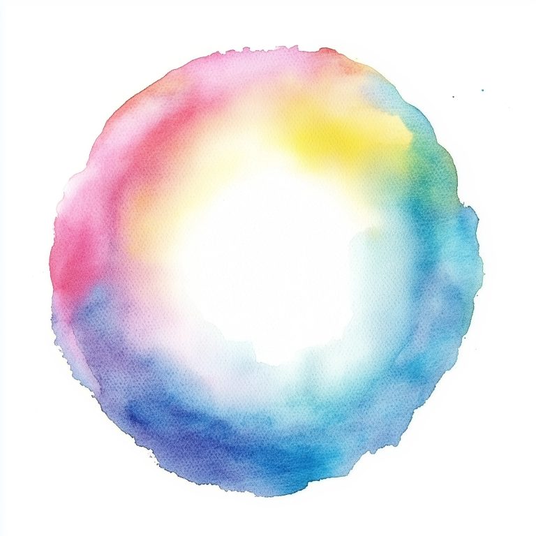 Colorful Watercolor Circle Stain