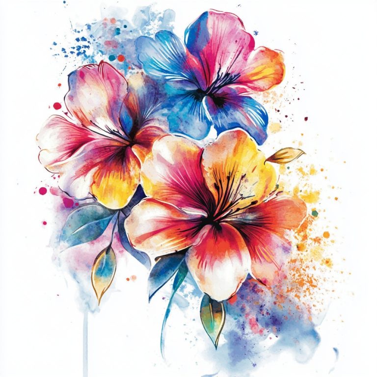 Colorful Watercolor Flower Design