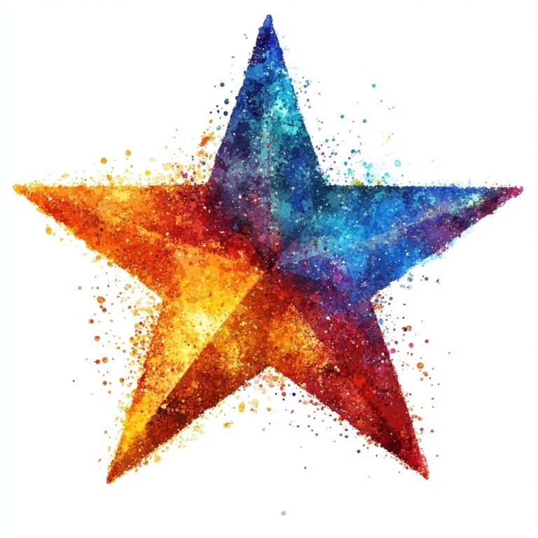 Colorful Watercolor Star Clipart