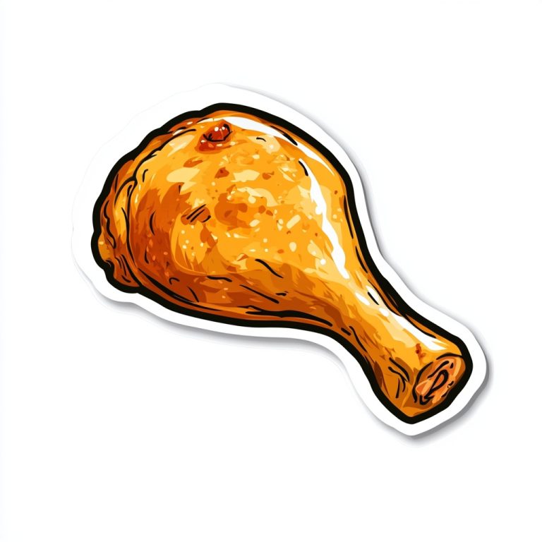 Cooked Drumstick Sticker Design