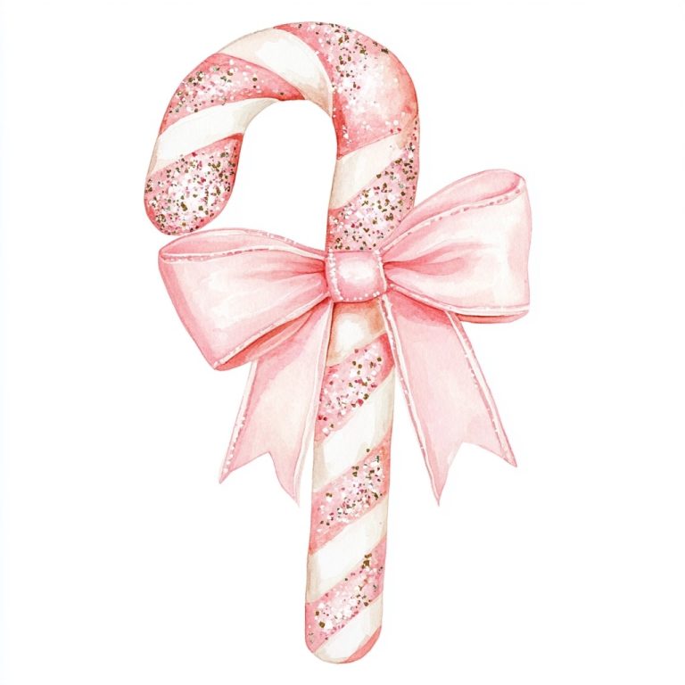 Coquette Candy Cane Clipart