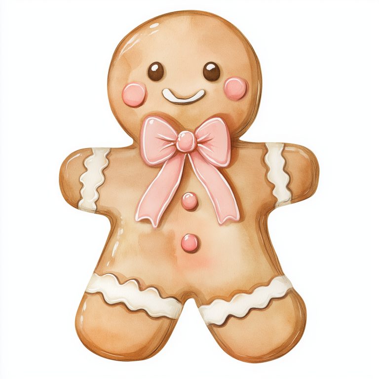 Coquette Watercolor Gingerbread Cookie