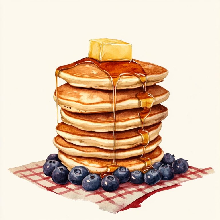 Coquette Watercolor Pancakes Stack