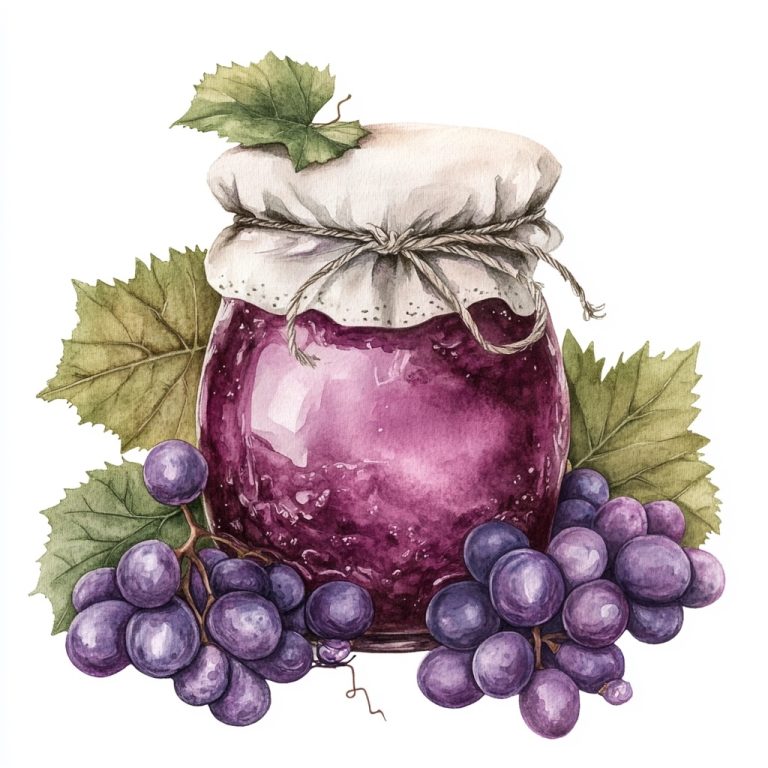 Cottagecore Grape Jam Illustration