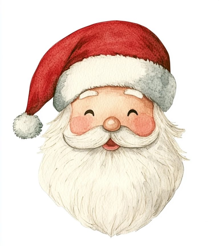 Cottagecore Santa Face Illustration 1