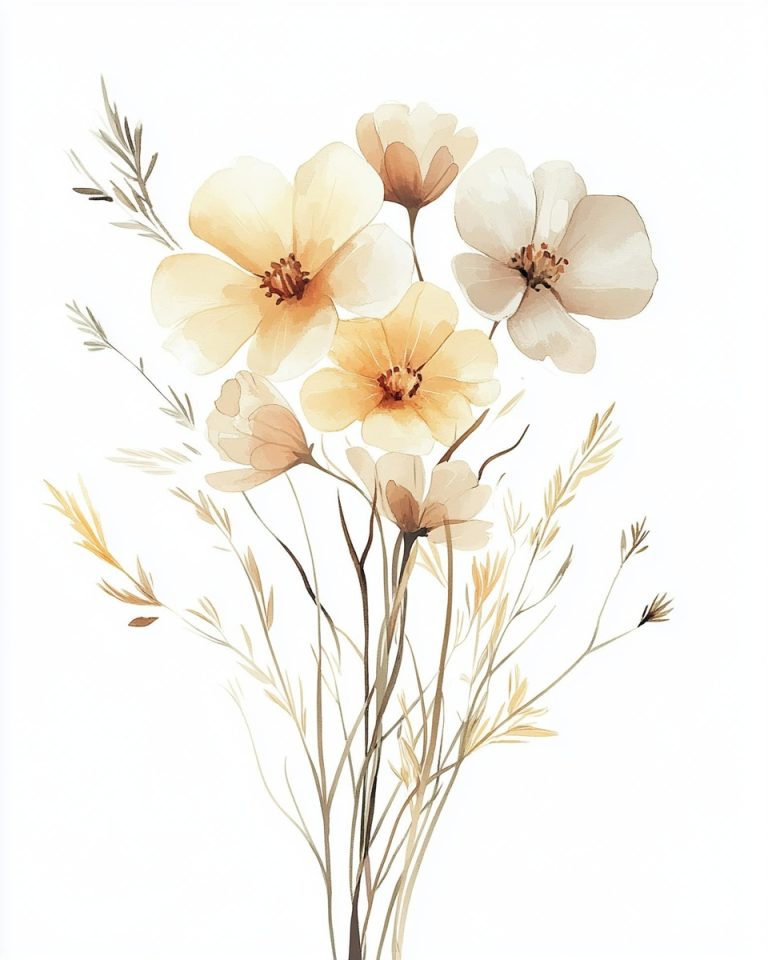 Cottagecore Watercolor Wildflowers