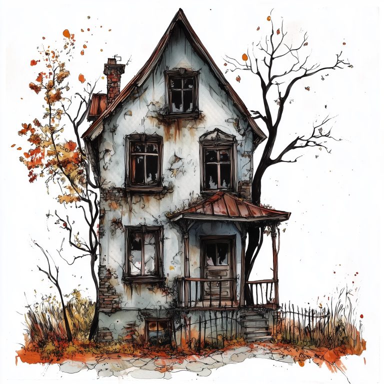 Cozy House Watercolor Sketch