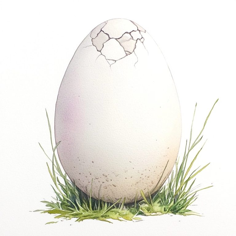 Cracked Egg Watercolor Illustration