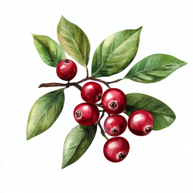 Cranberry Sprig Illustration