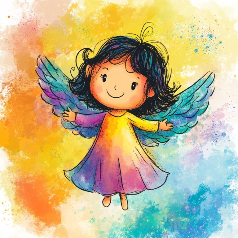 Crayon Angel Illustration