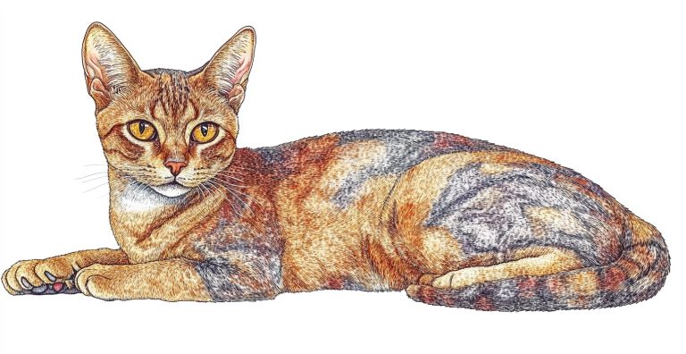 Crayon Style Oriental Shorthair Cat