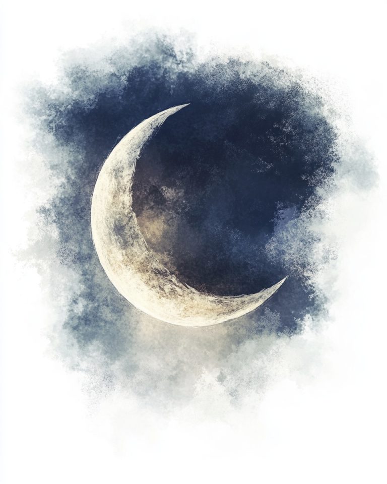 Crescent Moon on Clouds