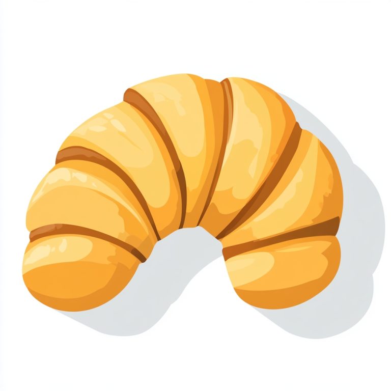 Croissant Icon on White